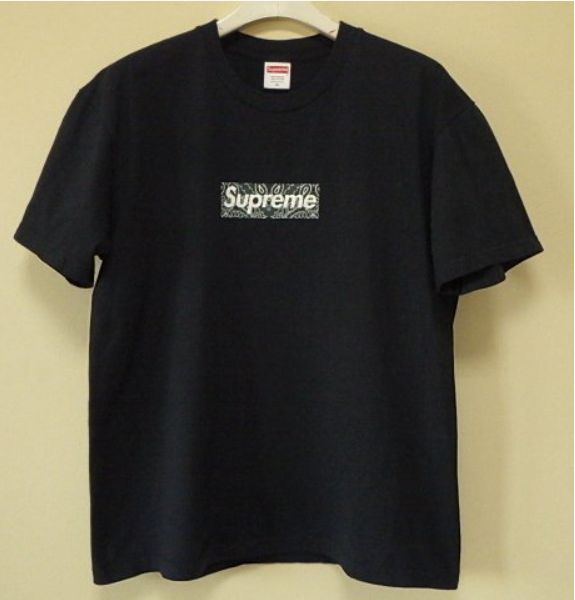 Supreme シュプリーム Bandana Box Logo Tee バンダナ ボックスロゴ Tシャツ paisley ペイズリー 19aw  (ネイビー紺) - メルカリ