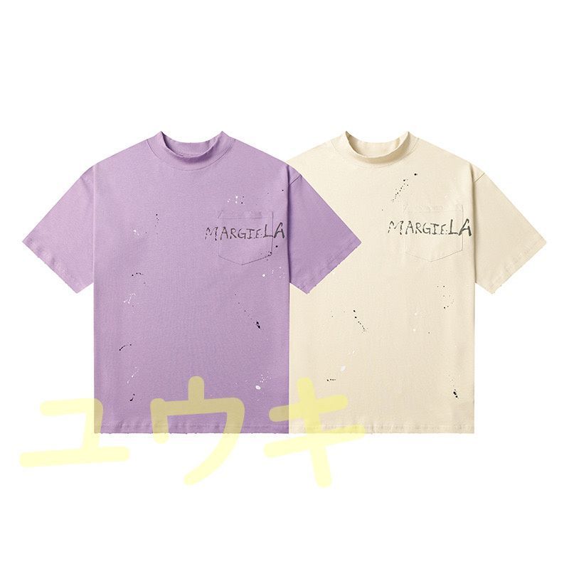 新品Maison Margiela ファッション プリントデザイン男女兼用 半袖Tシャツ 1