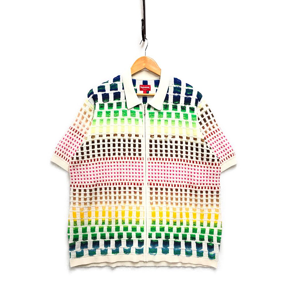 SUPREME シュプリーム 23SS Gradient Grid Zip Up Polo ジップ ニット