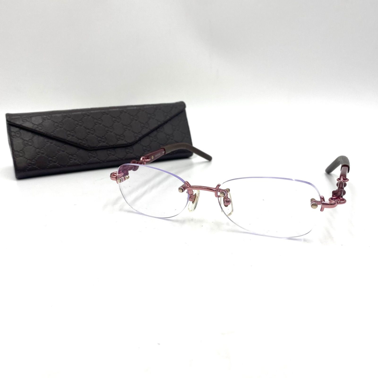 GUCCI グッチ めがね メガネ 眼鏡 メガネフレーム リムレス ノンフレーム 日本製 51□17
