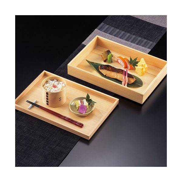 ヤマコー 用美 業務用 白木料理箱 二段トレイタイプ yamaco 10341