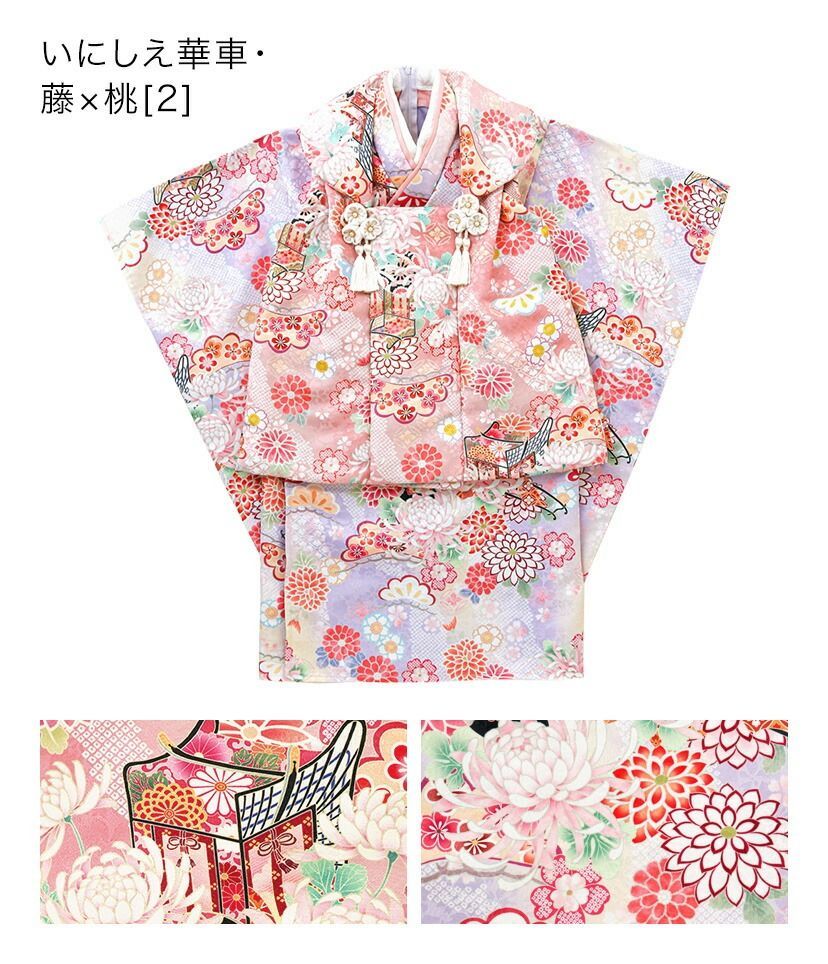 いにしえ華車 藤×桃 ジャガードプリント被布セット TAK キッズ キャサリンコテージ