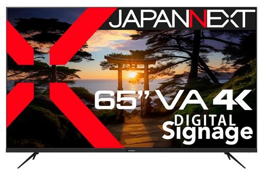 JAPANNEXT65インチ大型モニター4KUHD3840x2160解像度VAディスプレイデジタルサイネージ(HDMI/スピーカー内蔵/VESA対応)JN-V65UHD-U