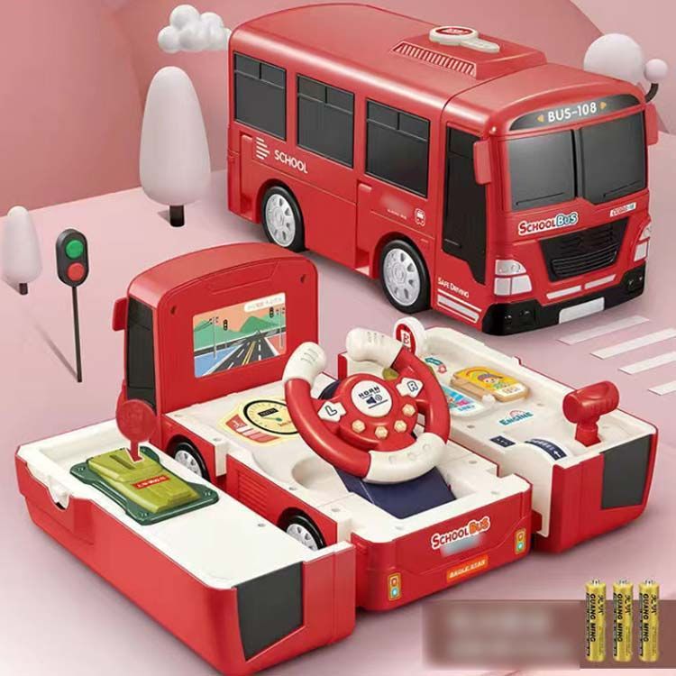 Made in　japan製　バス レトロおもちゃ サクラペット DELUXE2階バス 上野-浅草 路線バス ノンスケール