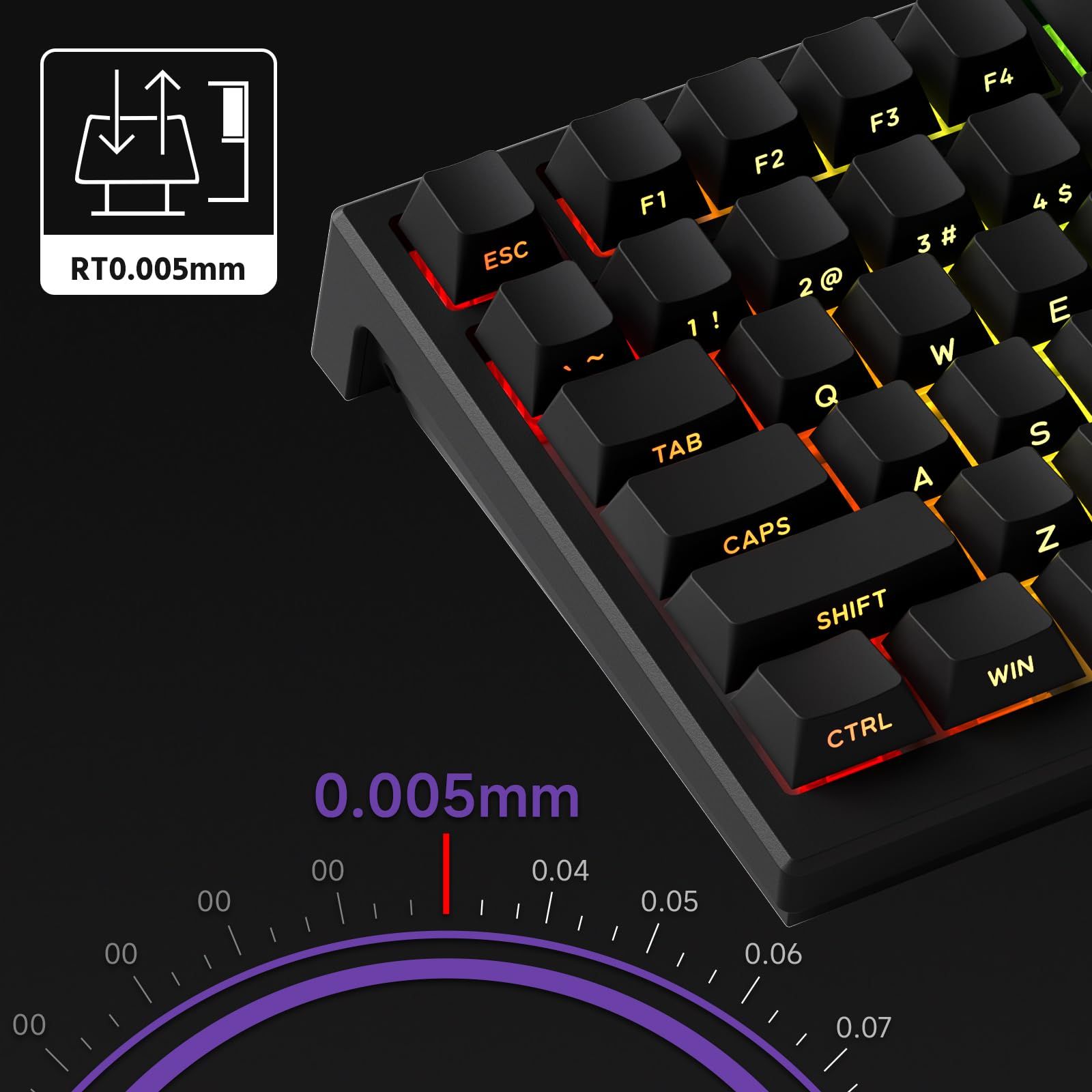 正規品 Akko アッコ TAC75 HE 75%英語配列 0.005mmラピッドトリガー対応 AstroAim 磁気スイッチ ホットスワップ テンキーレス サイドプリント ダブルショットPBT 8000Hz ポーリングレート 16000Hz ス