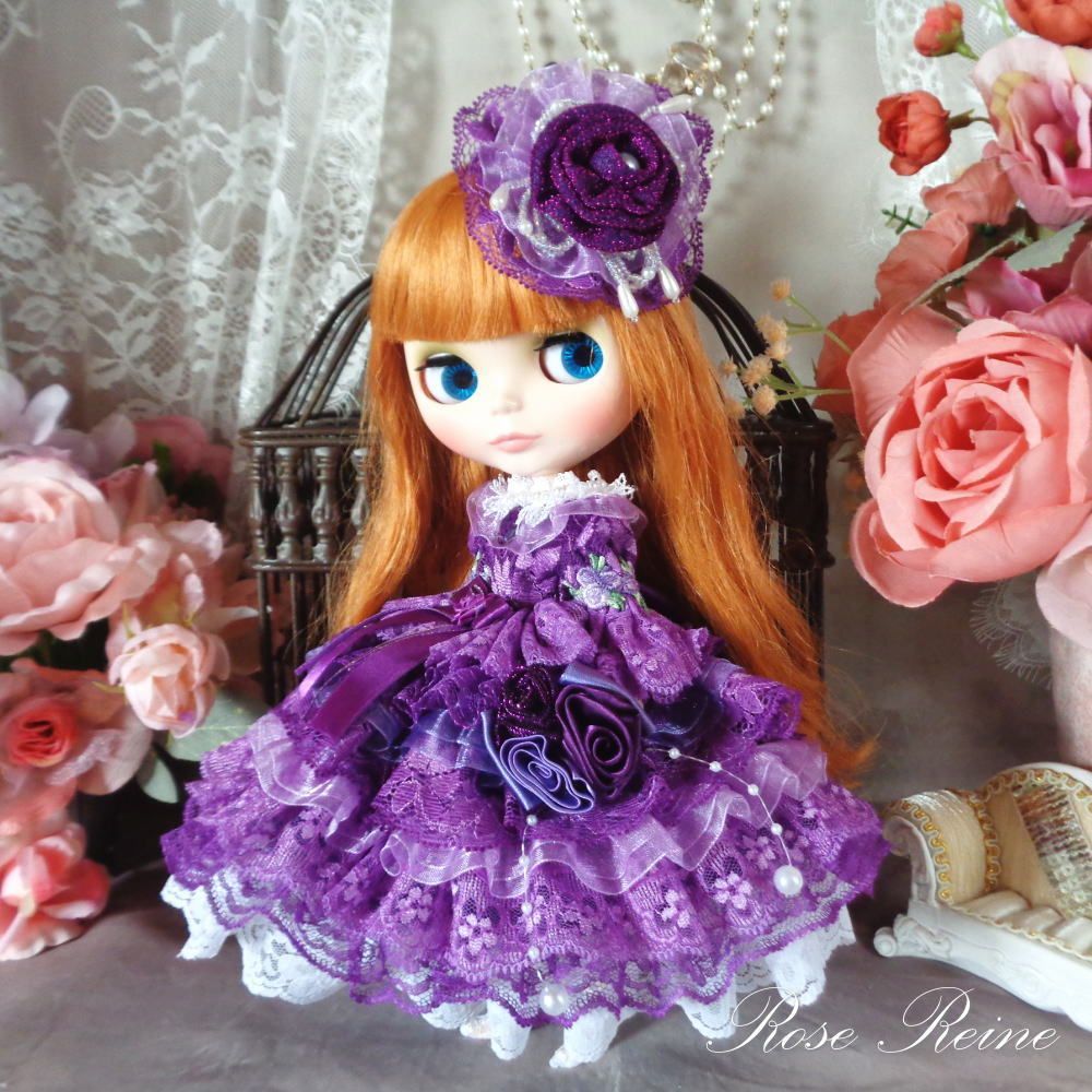 ロリータロマンス アメジストフェアリーのフリルボンネットドールドレス豪華5点セット