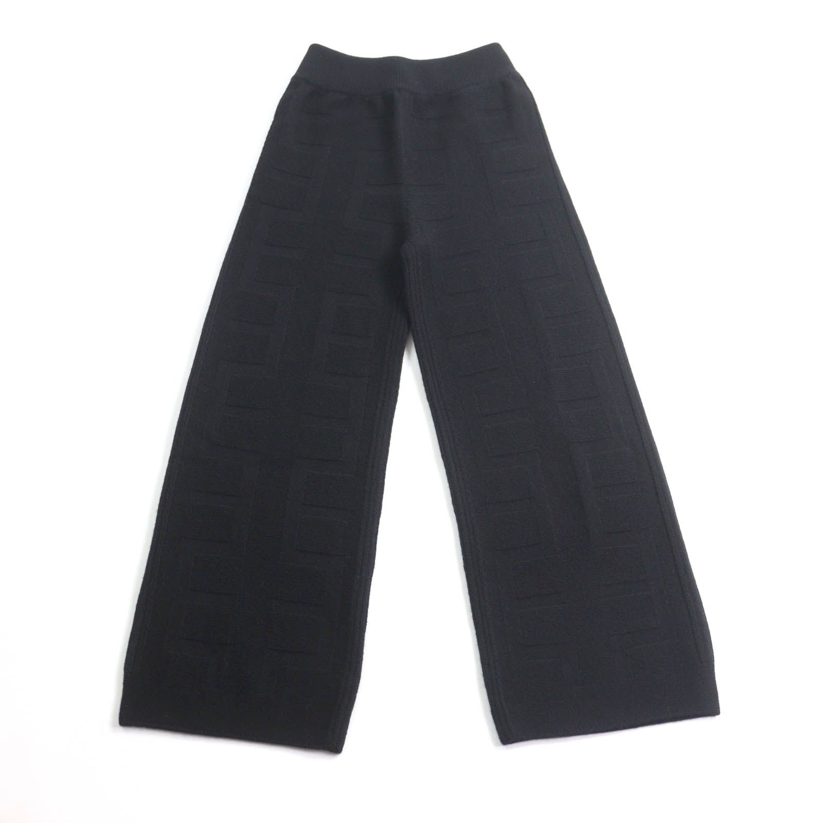 HERMES エルメス 22AW 2H2407DA ウール100％ Hモチーフ ニットパンツ ボトムス ブラック 34 イタリア製 レディース