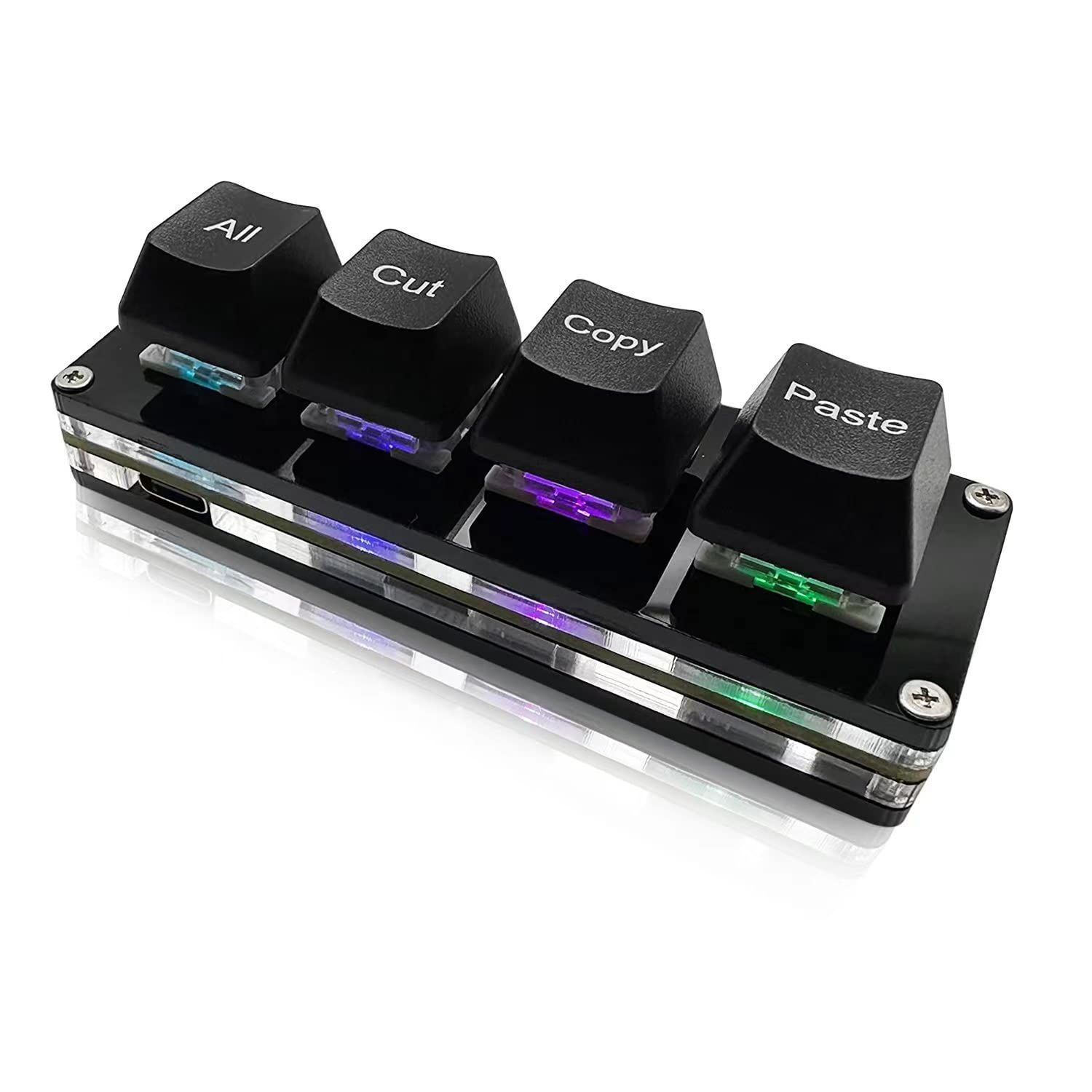 【在庫処分】プログラマブルキーボード OSUキーパッド 仕事やゲーム用 メカニカルキーボード ゲーミング RGB 片手キーボード ショートカット V C (ブラック) X A Ctrl マクロパッド コピーペース