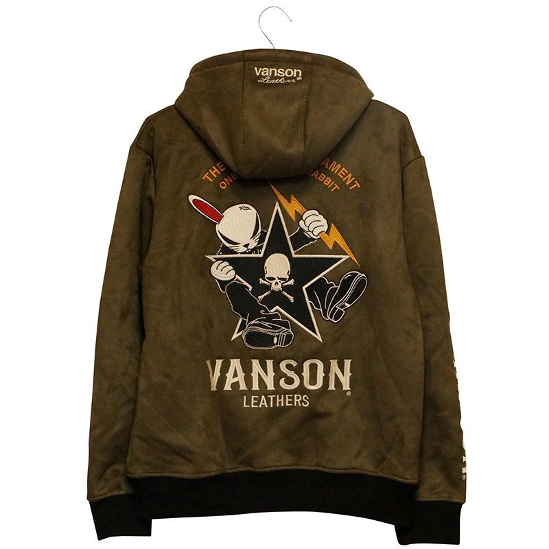 希少】VANSON ✖️T.F.O.Aデスラビット刺繍スタジャンフード付き黒XL