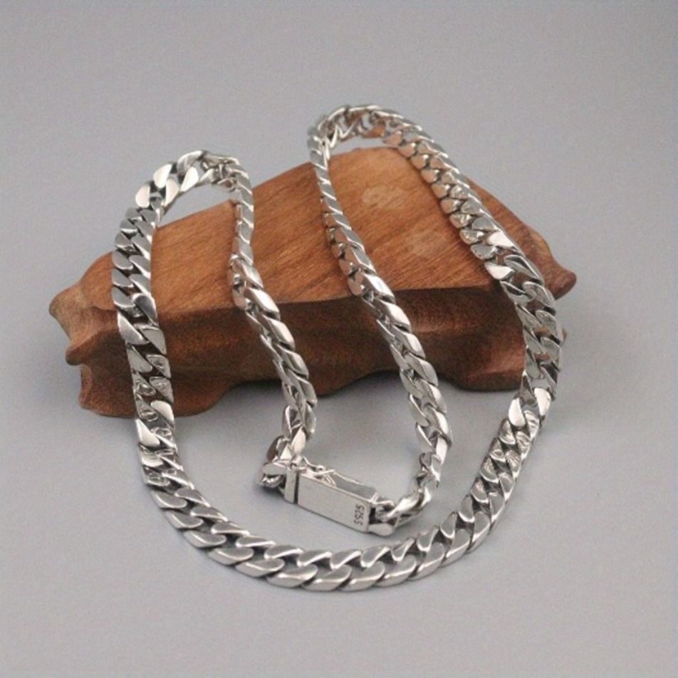 チェーンネックレス シルバー925 喜平チェーン ネックレス 幅8 mm 喜平ネックレス 太め 重厚感 二重ロック シルバーネックレス メンズ 男性 金属アレルギー対応 シンプル ギフト プレゼント