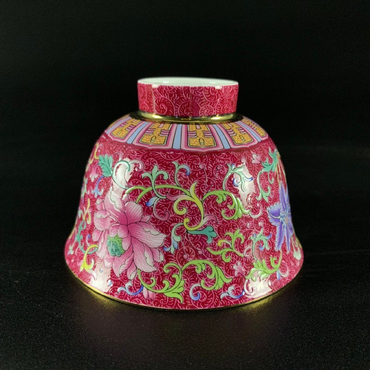 極美品 ！花鳥蒔絵 碗 お椀 磁器 ゴブレット 観賞 景徳鎮 装飾