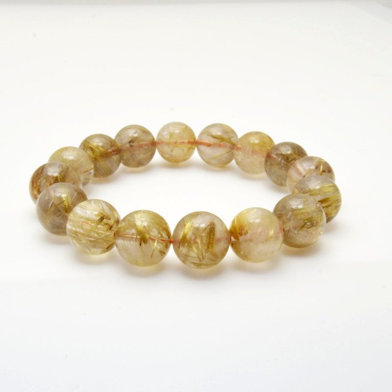 太金針の存在感とインクルージョンが個性を惹き立てる 12～13mm GHB34･44g 金運上昇 仕事運向上 邪気払い 集中力向上 精神力強化 プレゼント 贈り物 水晶 浄化発送 ギフト 京海堂 天然石の卸 京の蔵