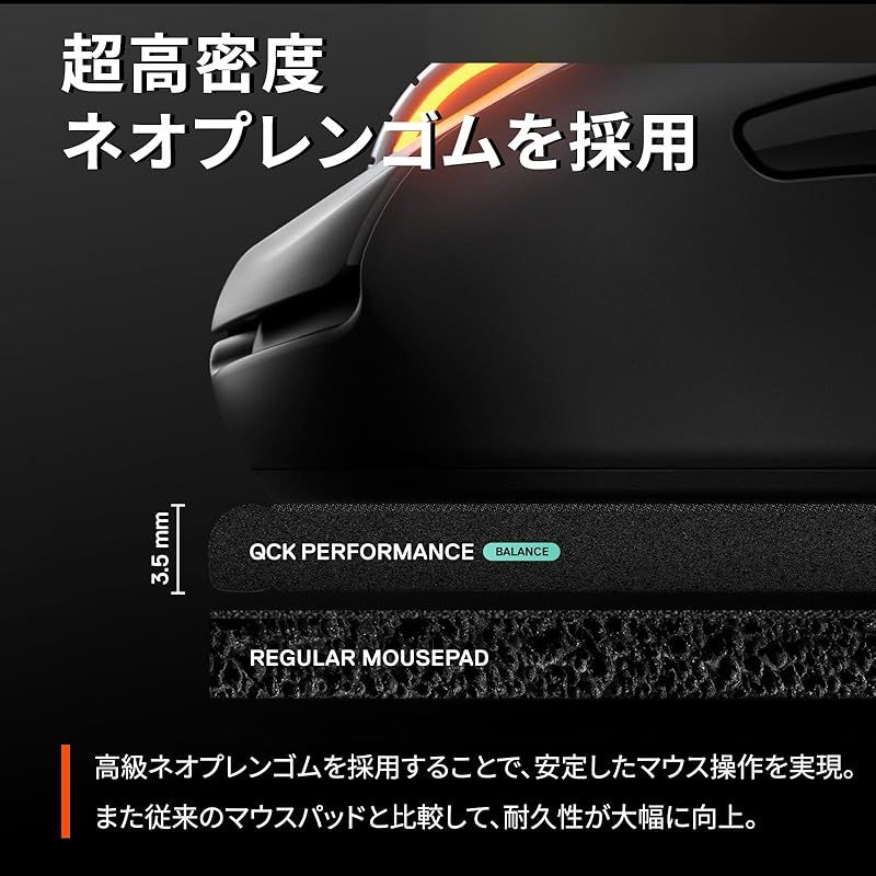  SteelSeries ゲーミングマウスパッド QcK Perf XL Balance プログレード設計 ネオプレンゴム ズレ防止 ステッチ縫い 長時間プレイでも快適 90 cm 40 0 35 周辺機器 Wii