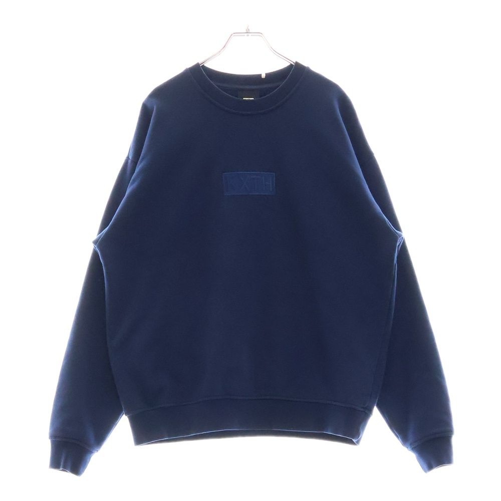 KITH キス 21AW Cyber Monday Crewneck サイバー マンデー ボックスロゴ刺繍クルーネックスウェットトレーナー ブルー KHM030147