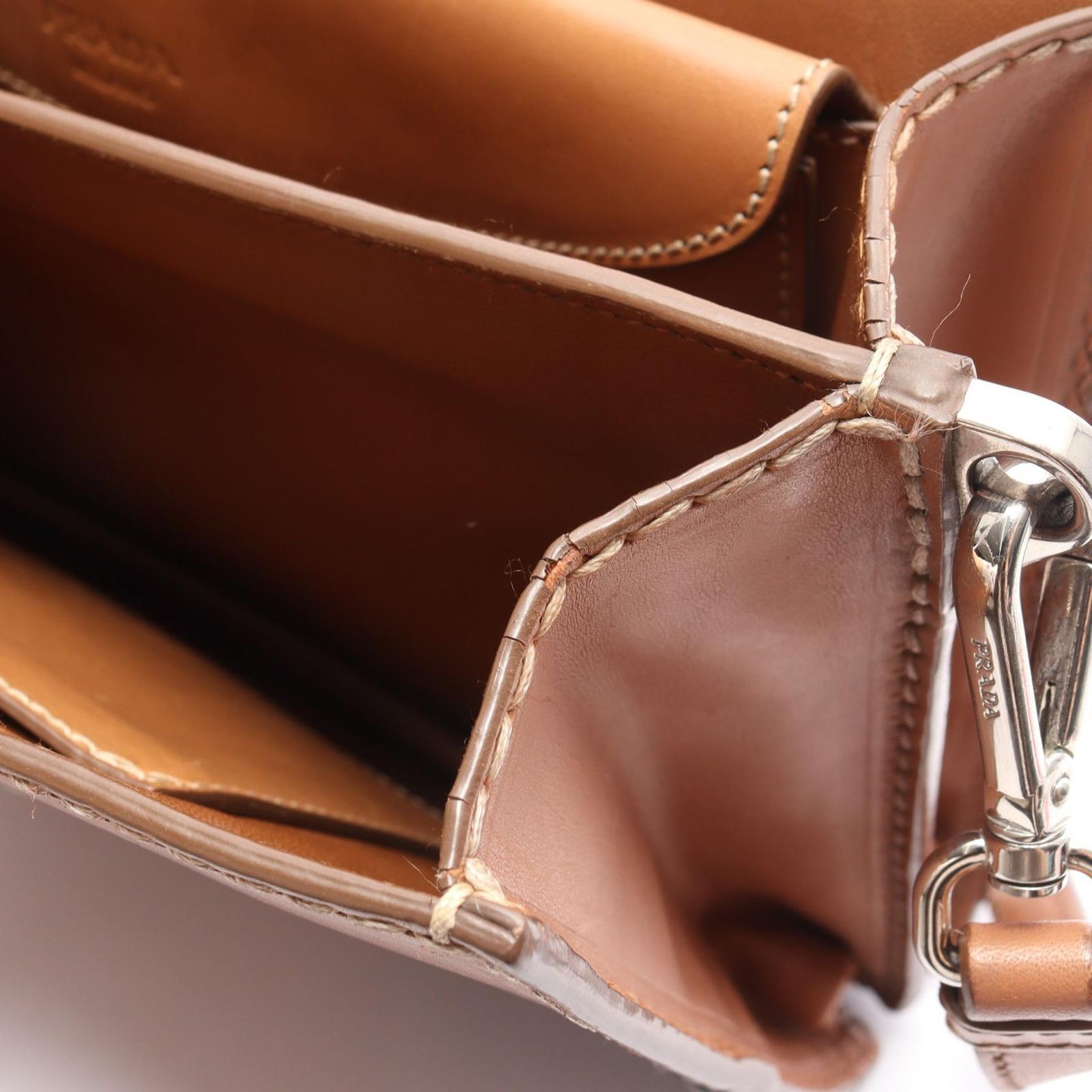 プラダ PRADA ショルダーバッグ ステッチリム BR5138 ブラウン 