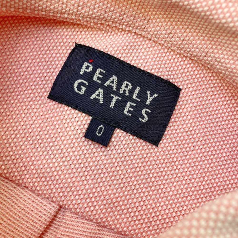 パーリーゲイツ★ピンク長袖フリース素材 PEARLY GATES パーリーゲイツ バックプリント クルーネック半袖T