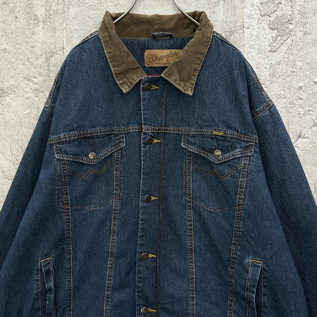 ラングラー 襟コーデュロイ 裏地 デニムジャケット 古着 インディゴ