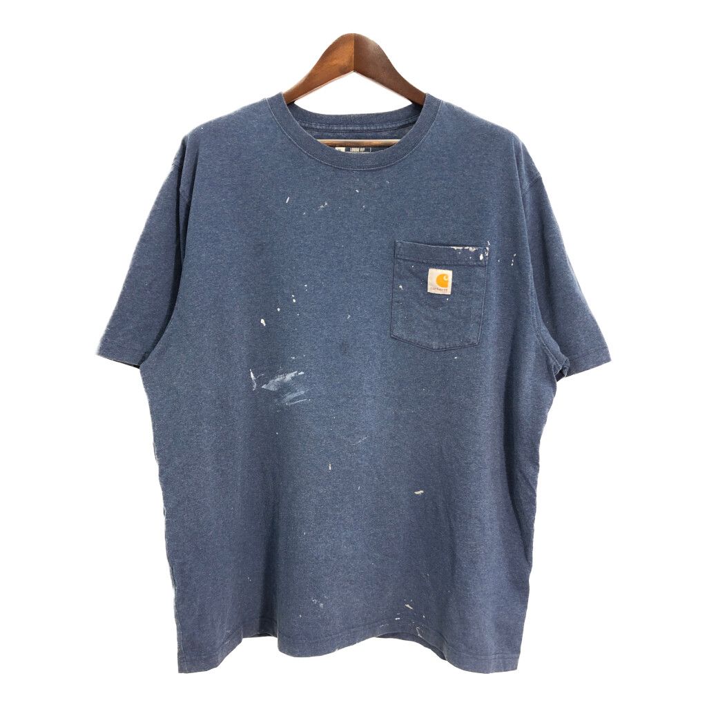 Carhartt カーハート ペイント ポケットＴシャツ ブラック (メンズ XL) 中古 古着 R5657
