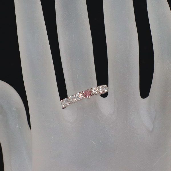 Pt900 天然ピンク ダイヤモンド リング 0.159ct FIP SI2 D1.42ct セミ  