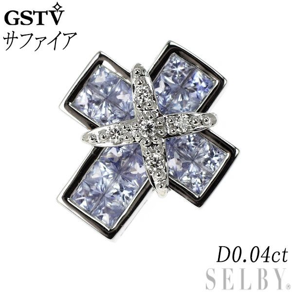 新品GSTV K18WGサファイア&ダイヤモンド ペンダントトップ