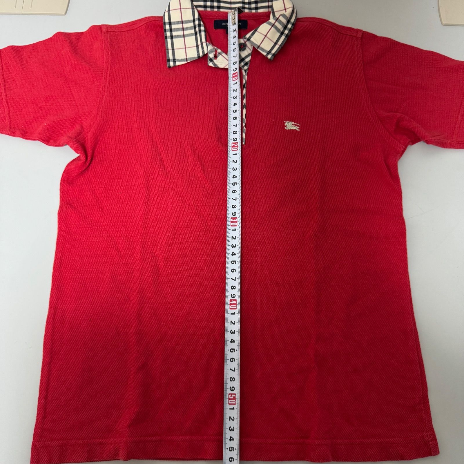 Burberry バーバリー ロンドン ポロシャツ 半袖 Sサイズ レッド