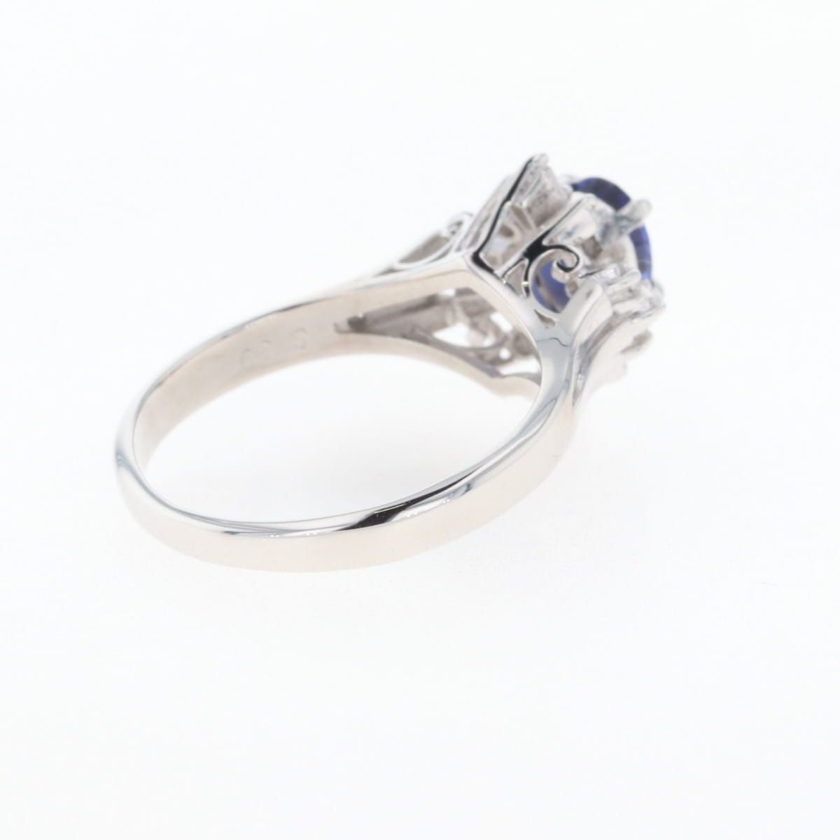 サファイア ダイヤモンド リング 11号 美品 ブルーサファイア ダイヤモンドリング SA 0.42ct D 0.11ct K18YG