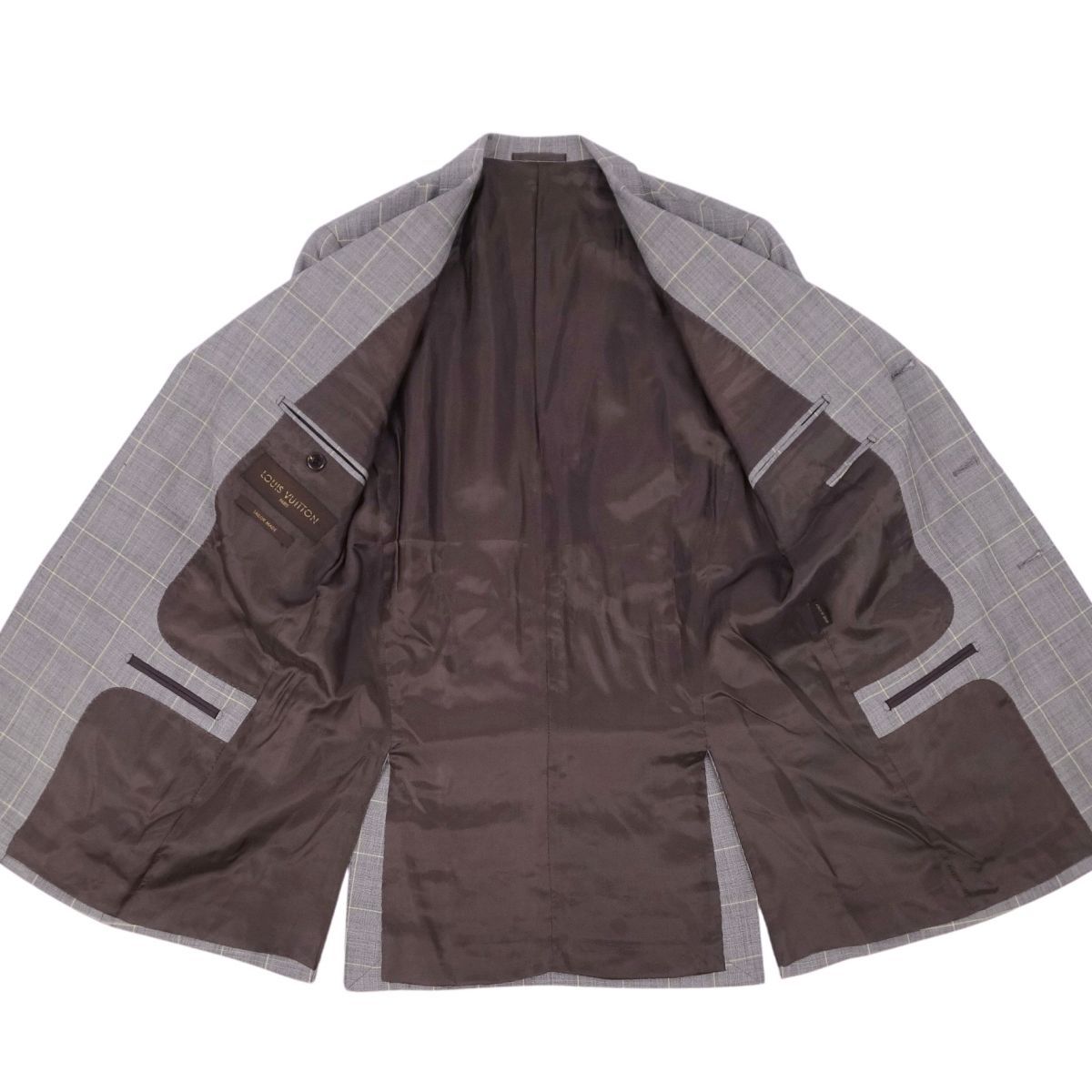 おっと〜様　美品 ルイヴィトン 3B ビンテージスーツ セットアップ 46 総裏 LOUIS VUITTON - 正規ルイヴィトンスーツセットアップグレーの