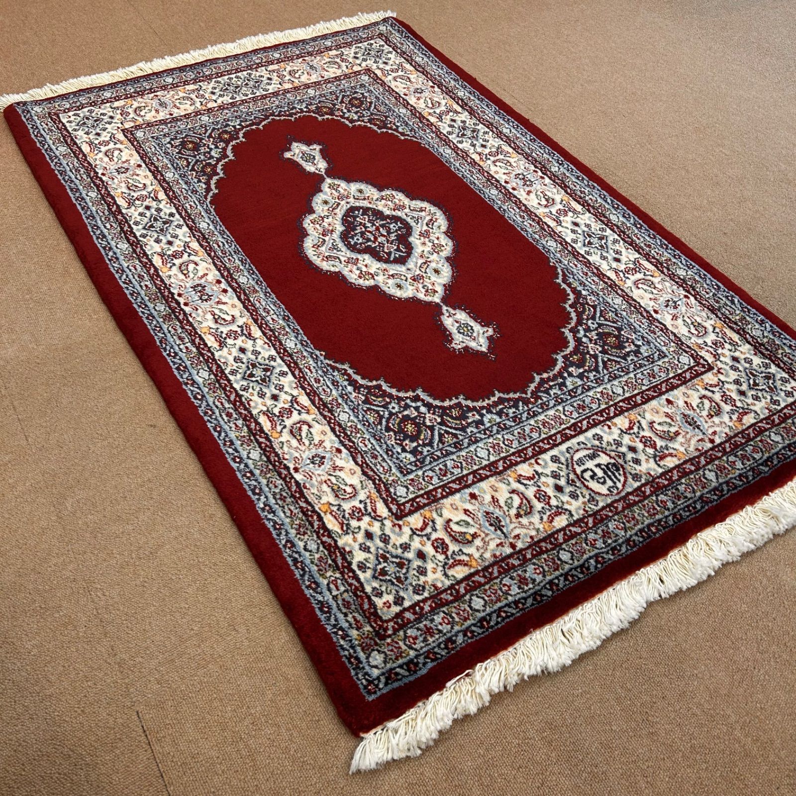 ウール絨毯 イラン ムード産 80×124cm 手織りカーペット インテリアラグ タペストリー 玄関 チェリーベアムード チェリーベアウール120×80 MARWIL-DEMENAGEMENTS_CH