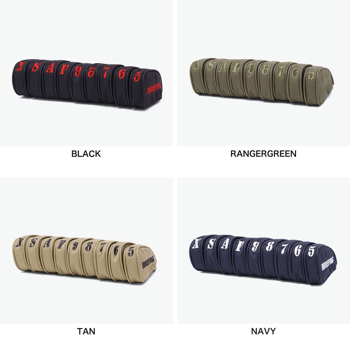日本 ブリーフィング ゴルフ ヘッドカバー ブランド 番手 BRIEFING GOLF クラブカバー アイアンカバー 9個 セット 撥水 丈夫 軽量 STANDARD SERIES SEPARATE IRON COVER STD BRG253G21