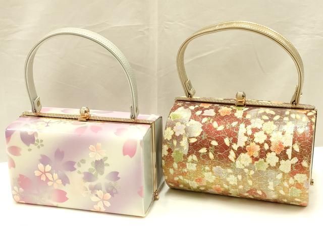 高級和装小物　新品 和装バッグ 和装小物 新品 博多織 紺色 浅紫色 きもの北條 A1192