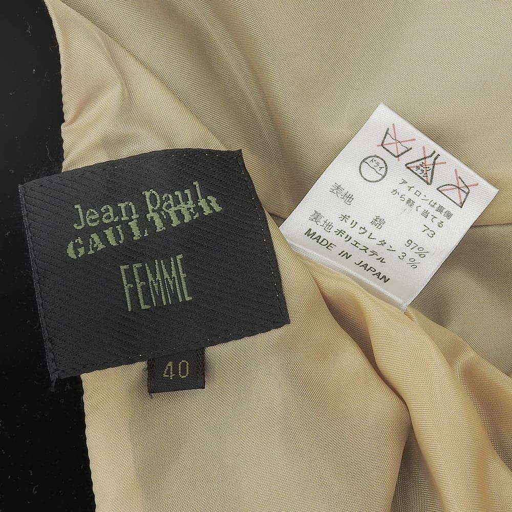 JEAN PAUL ジャンポールゴルチエ FEMME セットアップ レディース ベロア ブラック 40