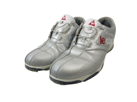 美品】AXEL(アクセル) ダイヤル式ゴルフシューズ 白 メンズ 25.5cm