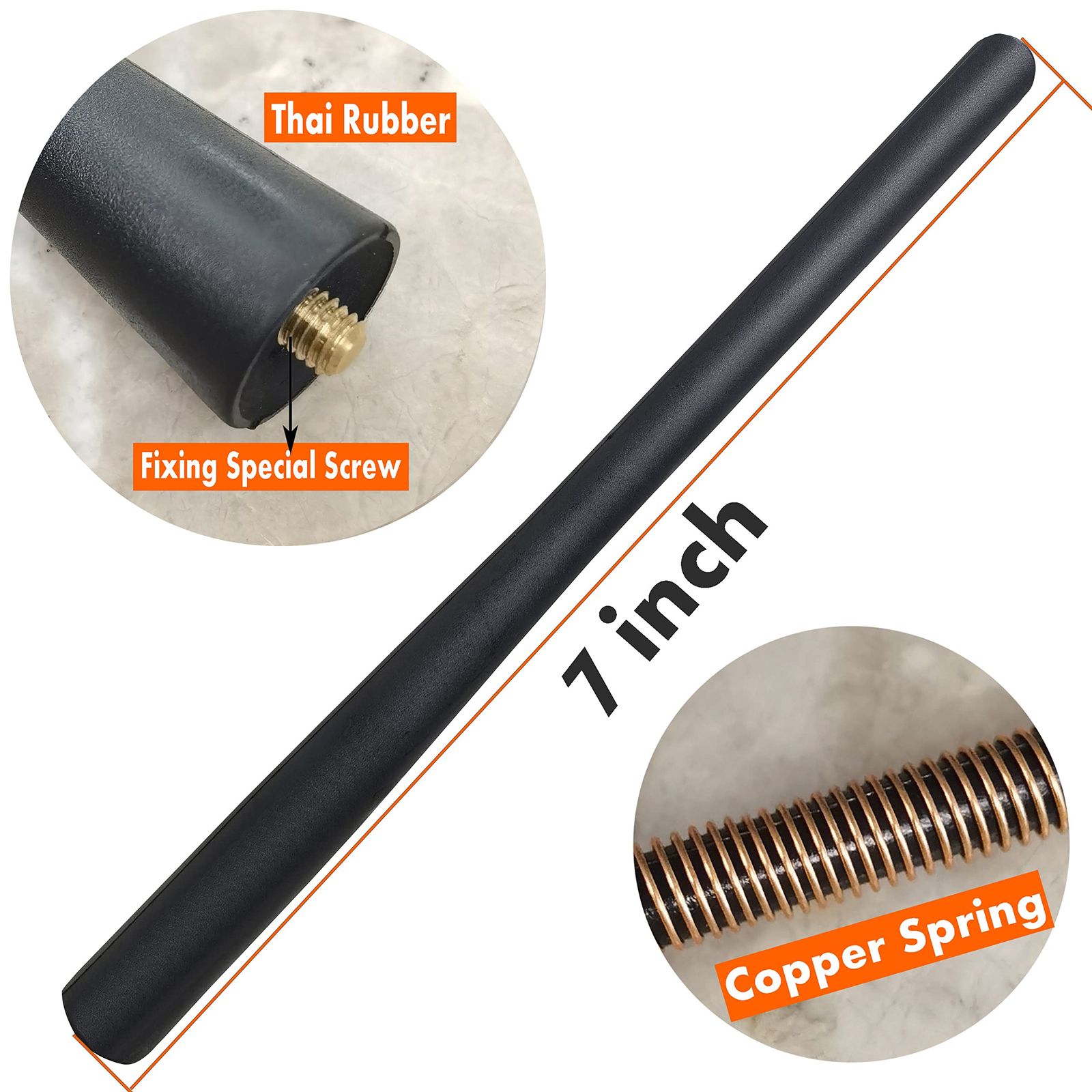 Lexus IS350コンバーチブル(2010-2015)用ラバーアンテナ、レクサスIS250コンバーチブル(2010-2015)アンテナ - 7インチ洗車防止、内部銅コイルアンテナマスト交換用 