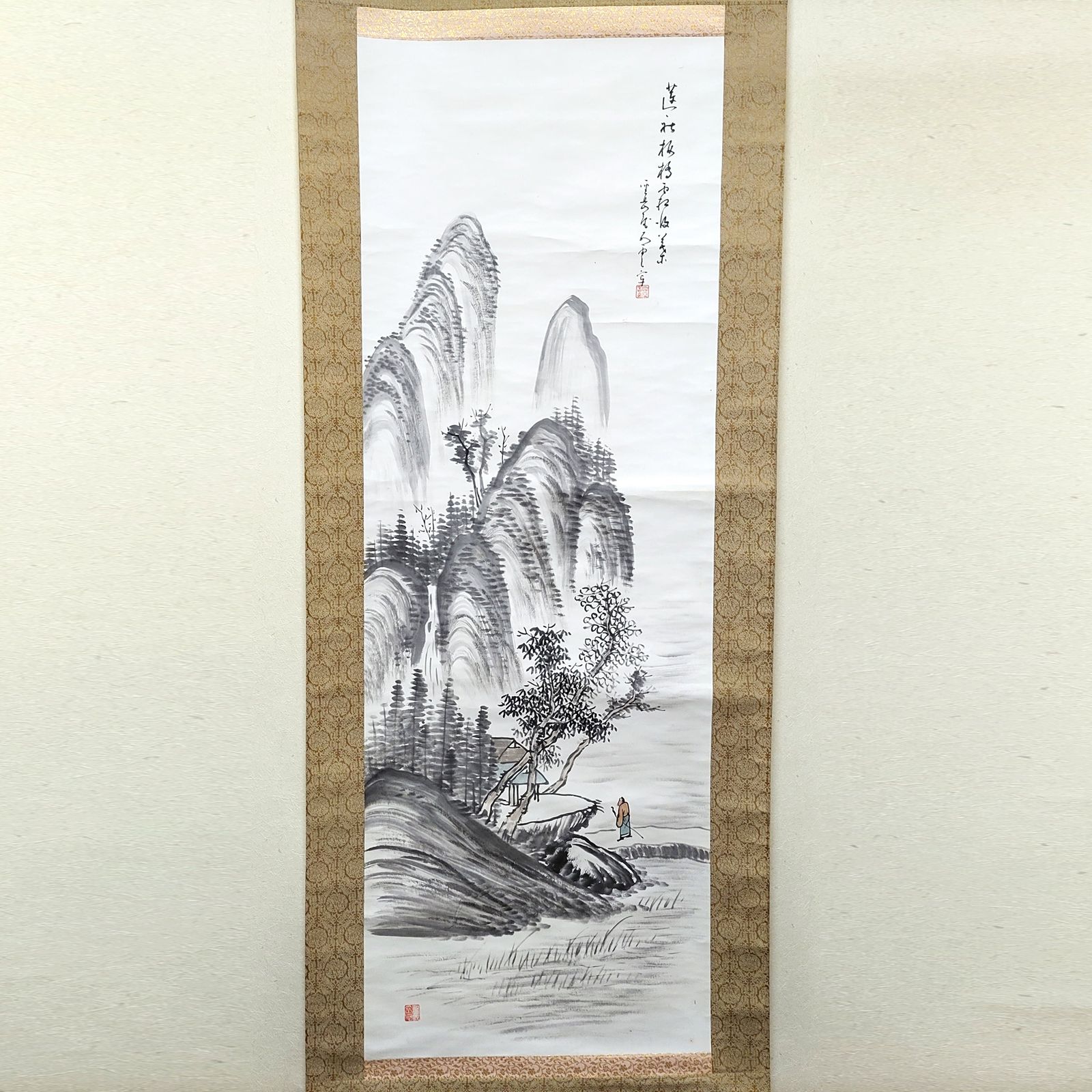 掛軸・山水画・水墨画・No.230426-21・梱包サイズ80 - メルカリ