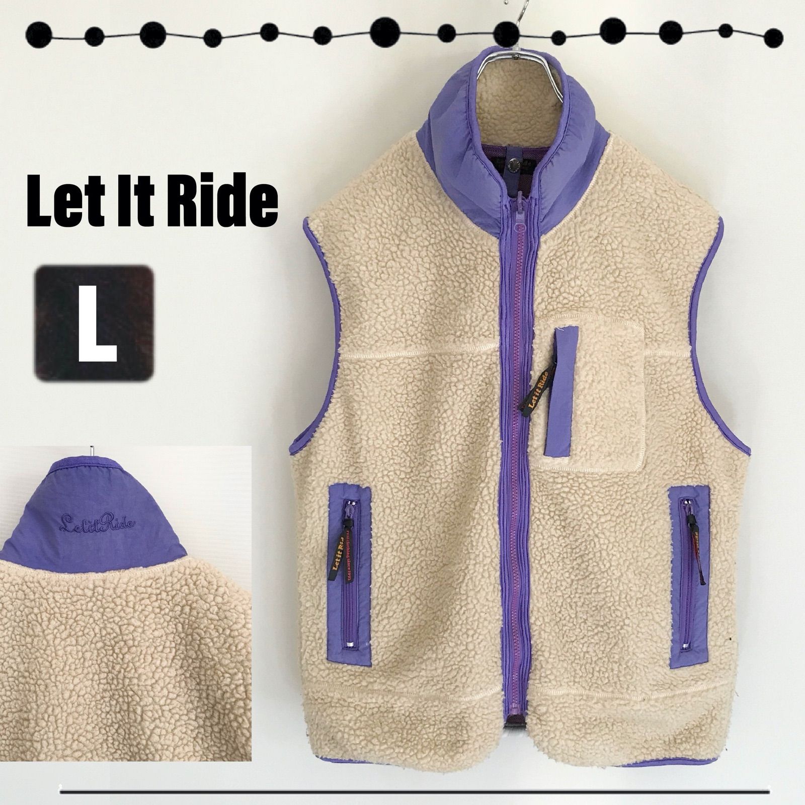 Let It Ride☆レトロなフリースベスト☆60/40クロス切替デザイン☆身幅 