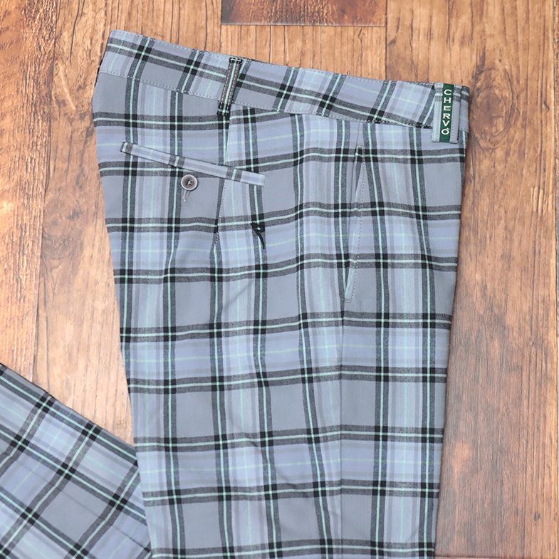 秋冬/CHERVO/50サイズ/美脚ゴルフ パンツ ストレッチ◎ チェック柄