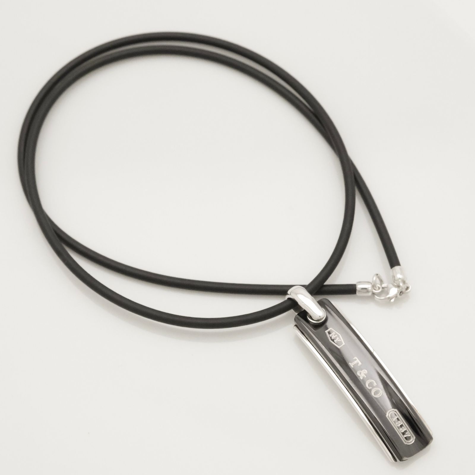 美品】ティファニー TIFFANY&Co. 1837 バー ブラック チタン