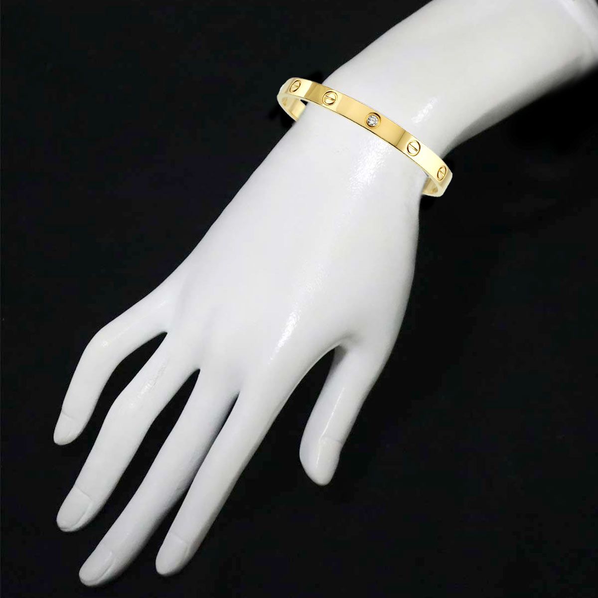 カルティエ Cartier ラブ ブレス #17 オープン ダイヤ K18 YG イエローゴールド 750 ブレスレット バングル Love  Bracelet 90250752 - メルカリ