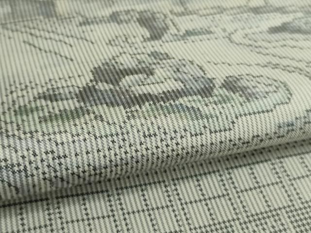 平和屋着物□極上 都喜ヱ門 本場大島紬 白大島 手絣 龍安寺石庭 藤絹  