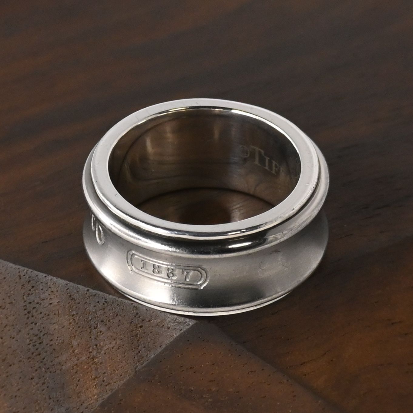 研磨済】TIFFANY＆Co. ナロー チタン リング 7号 シルバー925