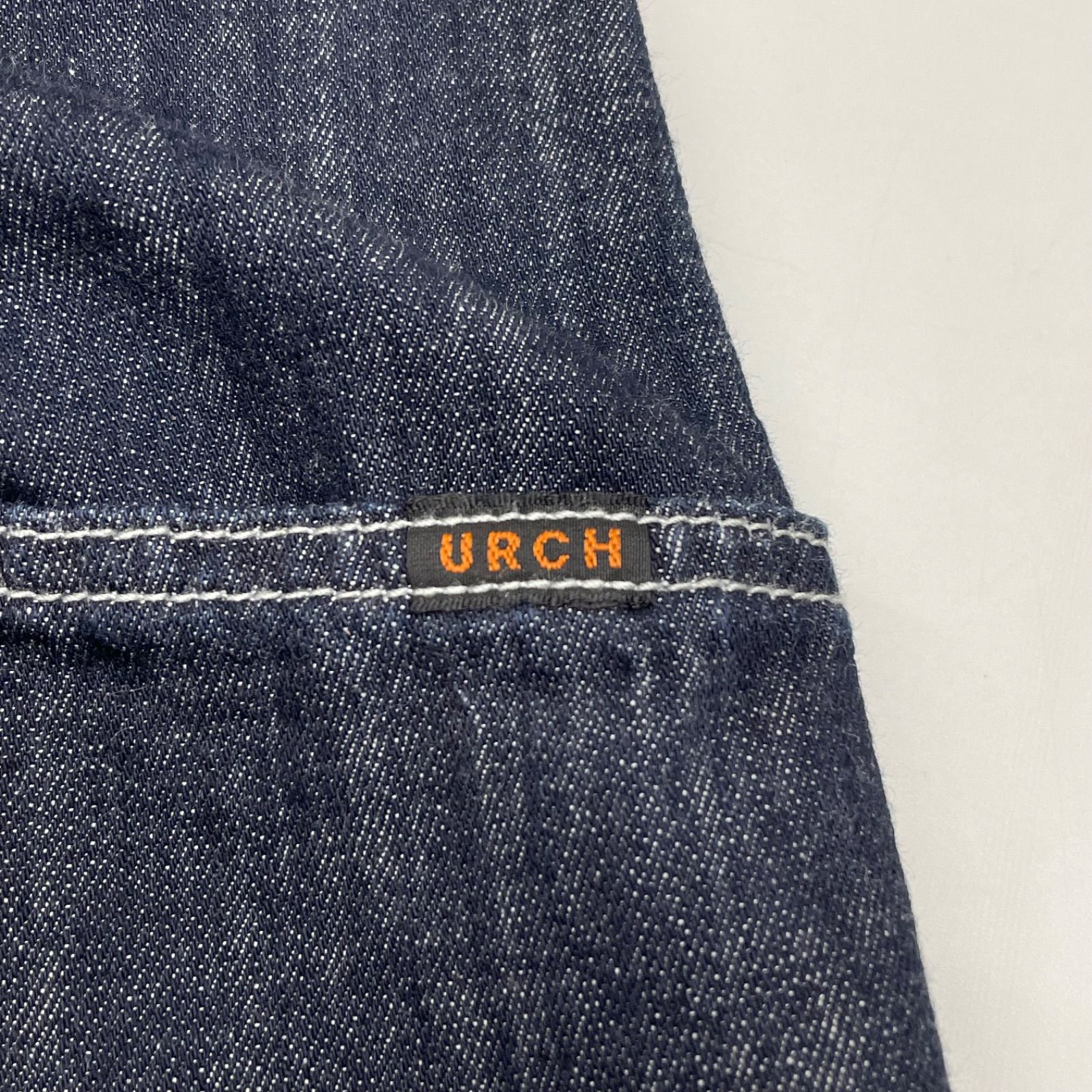 URCH ウエストゴムデニムパンツ 後ろウエストゴムが楽 大人のタックワイド デニムパンツ（デニム