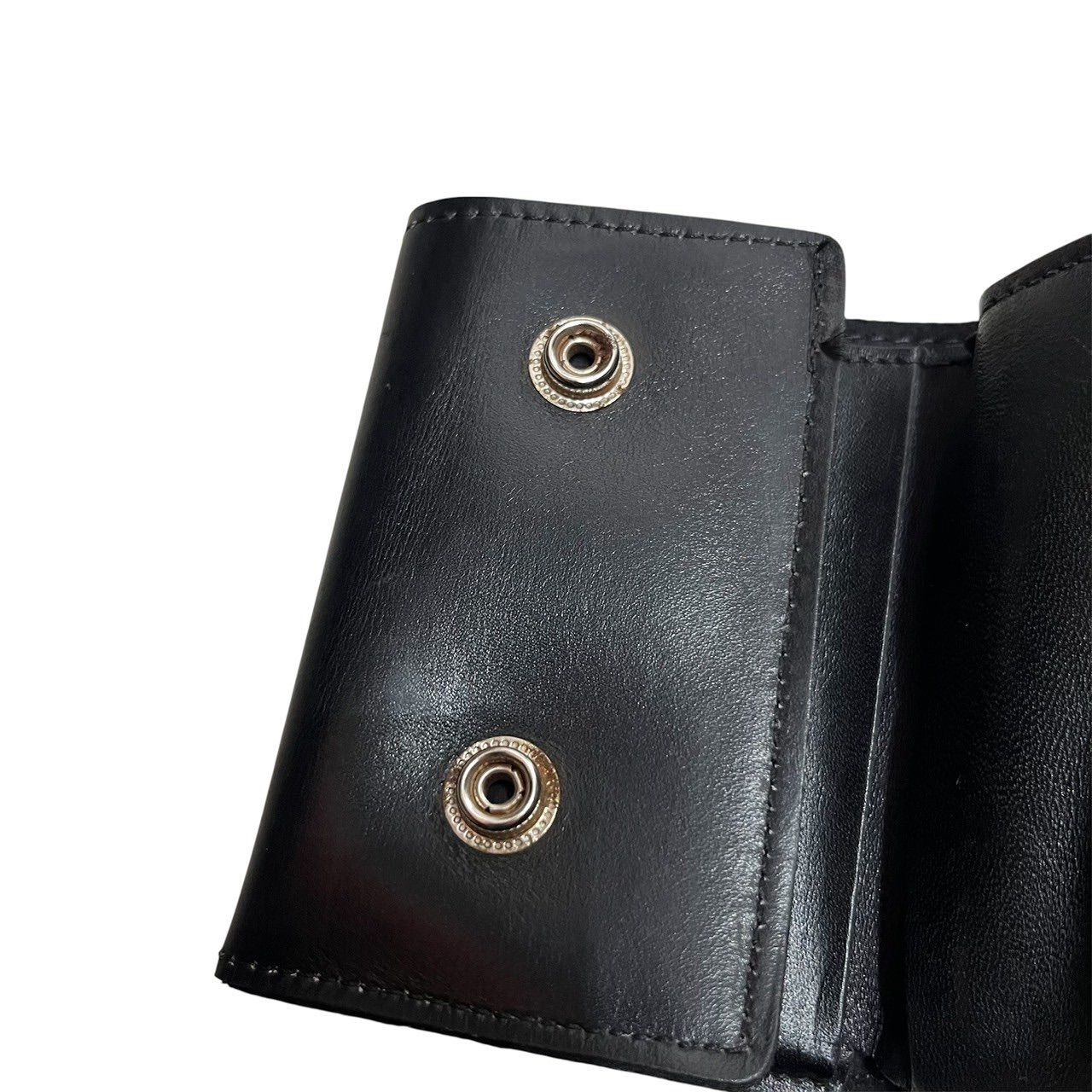 HARLEY-DAVIDSON スタッズ付きブラックレザー財布 80s 80's HARLEY-DAVIDSON ウォレット ブラック チェーン付き USA製