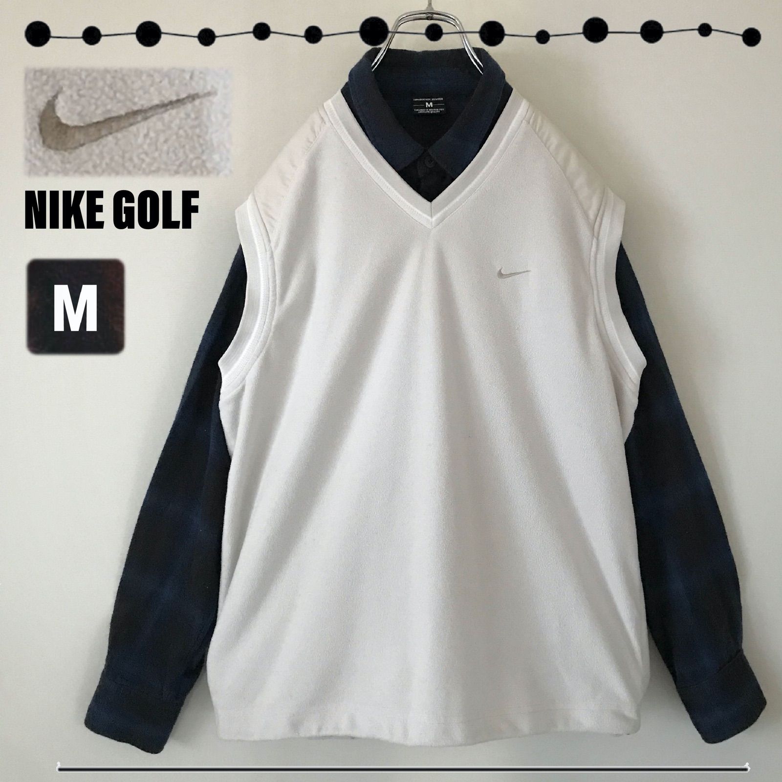 NIKE GOLF☆マイクロフリースベスト☆ラインリブ☆ナイキ ゴルフ 