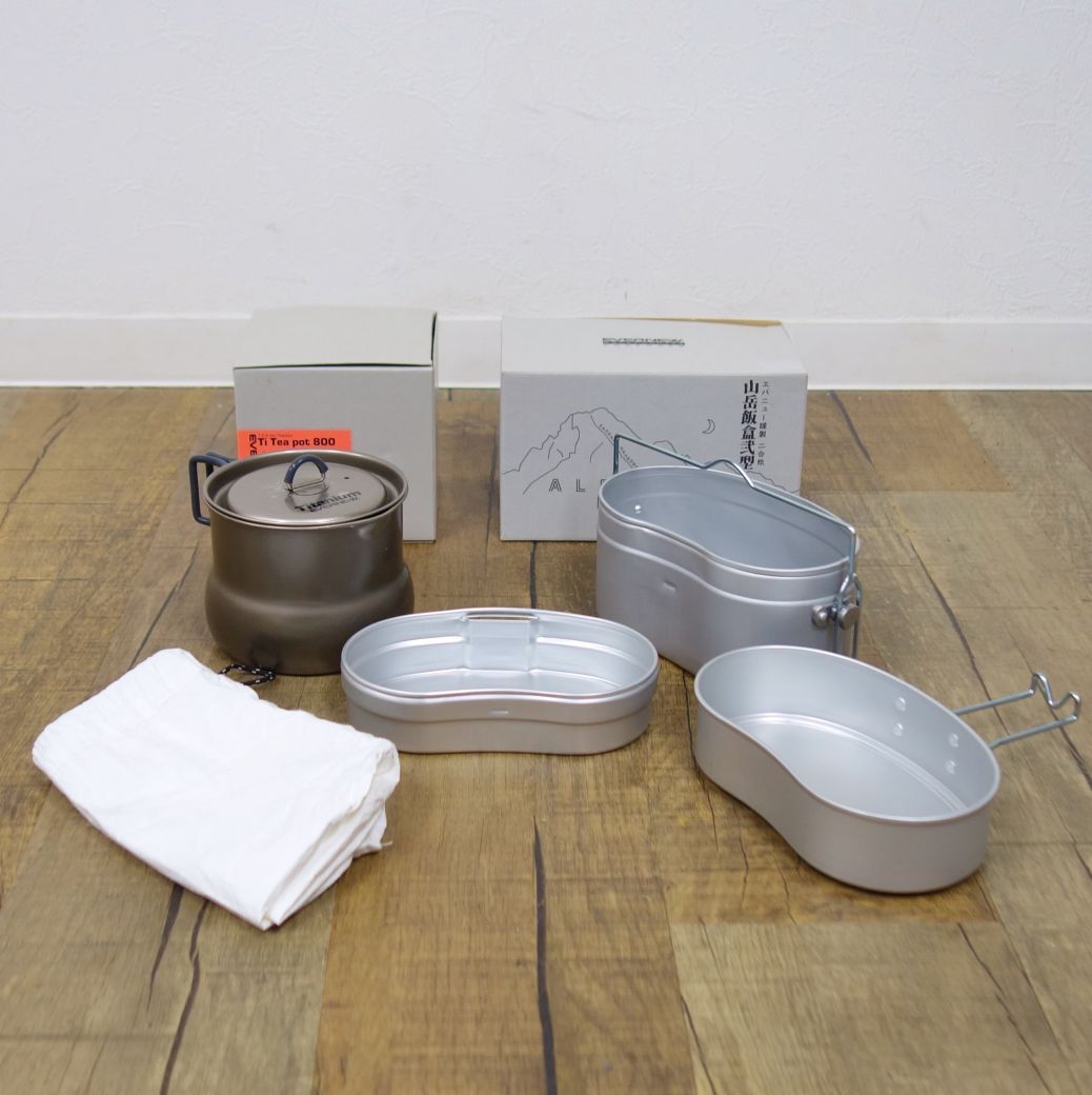 未使用 エバニュー EVERNEW 山岳飯盒弐型 EBY636 Ti Tea pot 800