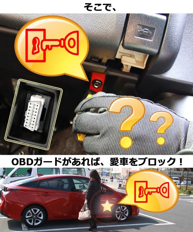 OBDガード 赤 レッド カーセキュリティ 盗難防止 みんカラ１位 - メルカリShops