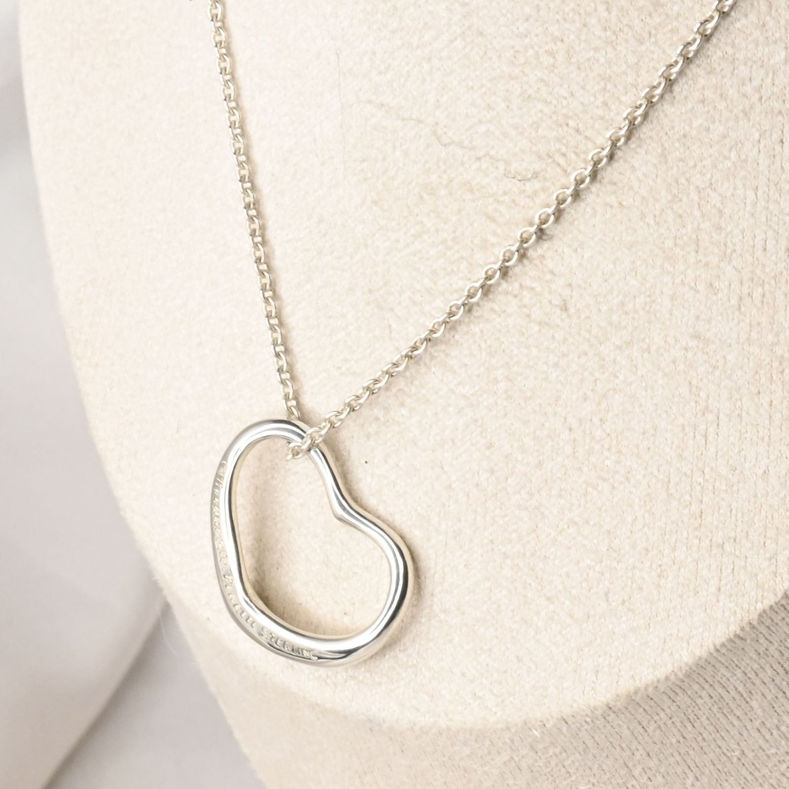 研磨済】Tiffany&Co. オープンハート ネックレス 41cmチェーン
