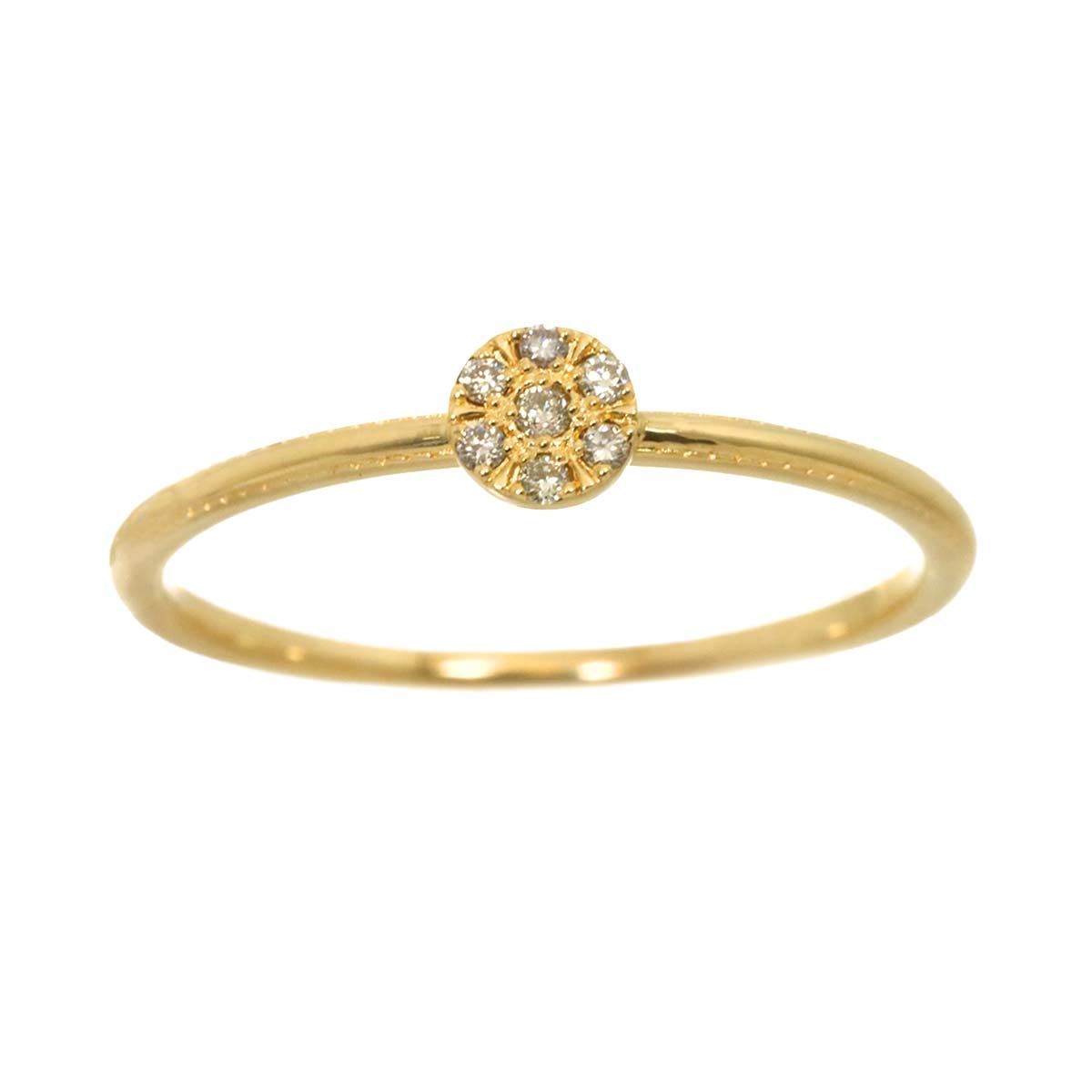 アガット agate シャンデリア 11号 リング ダイヤ 0.08ct K10 YG  