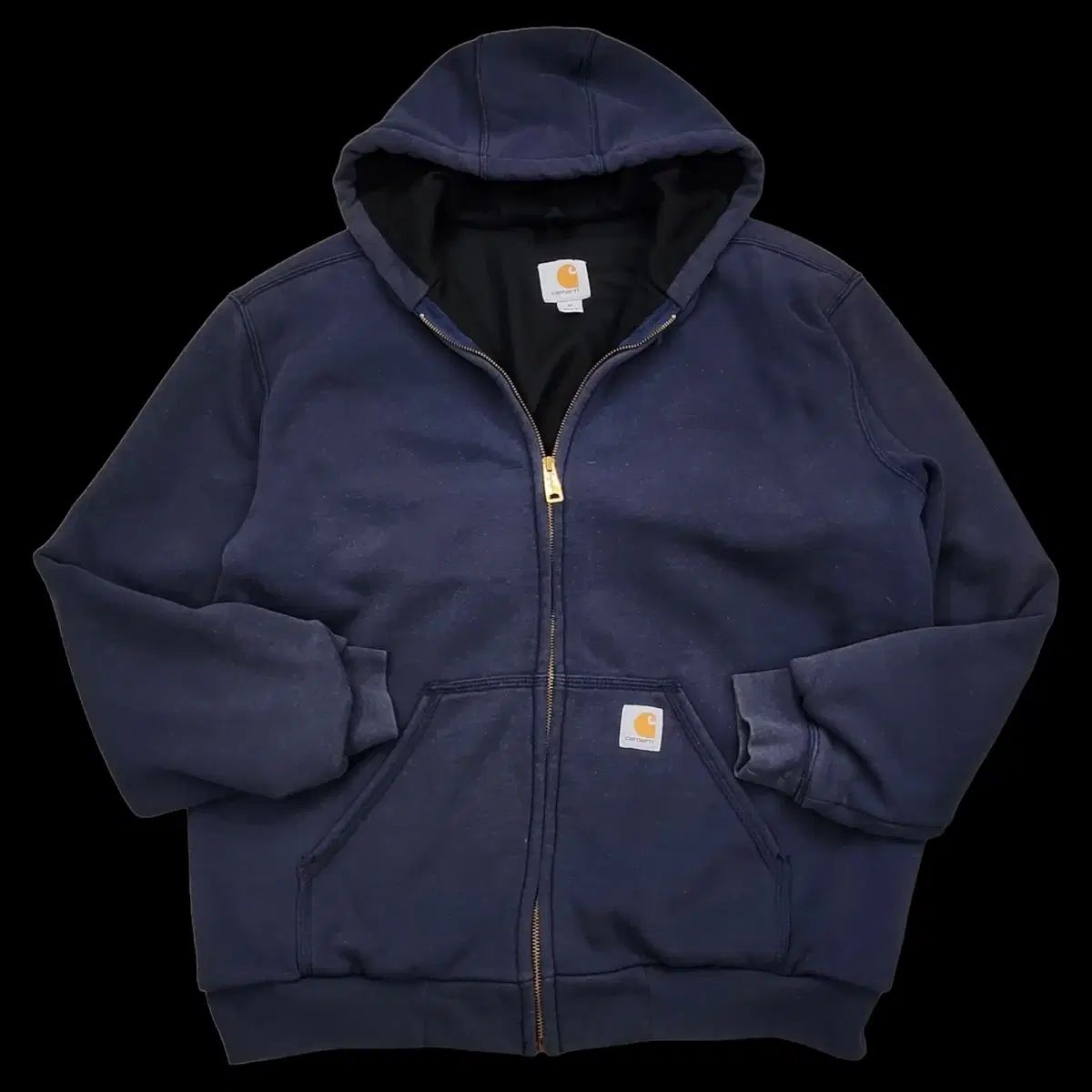【雷市場（ポンジャン）商品韓国直送】L Carhartt(カーハート) ネイビー サーマル フード付き ジップアップパーカー