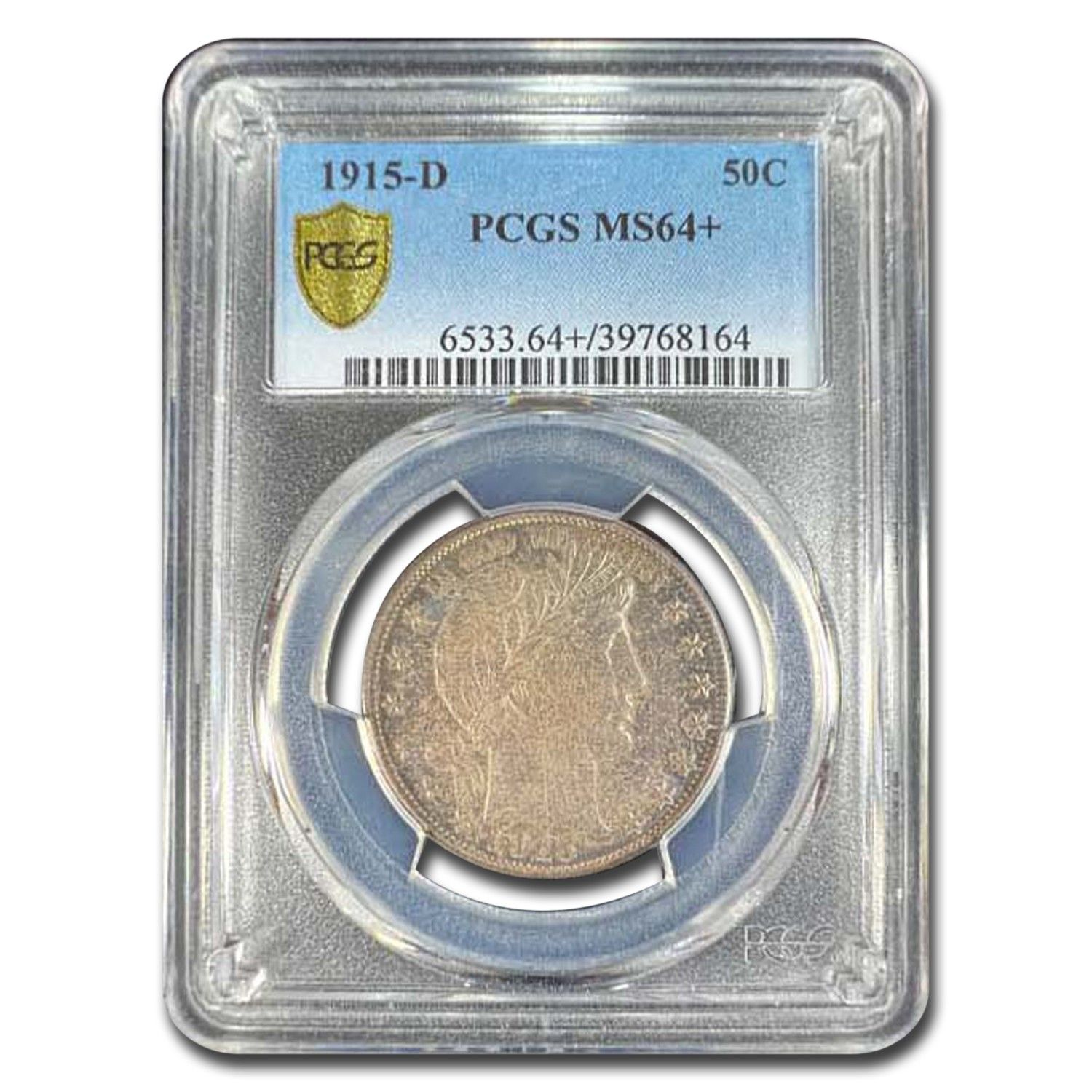 1915-D Barber Half Dollar MS-64 PCGS