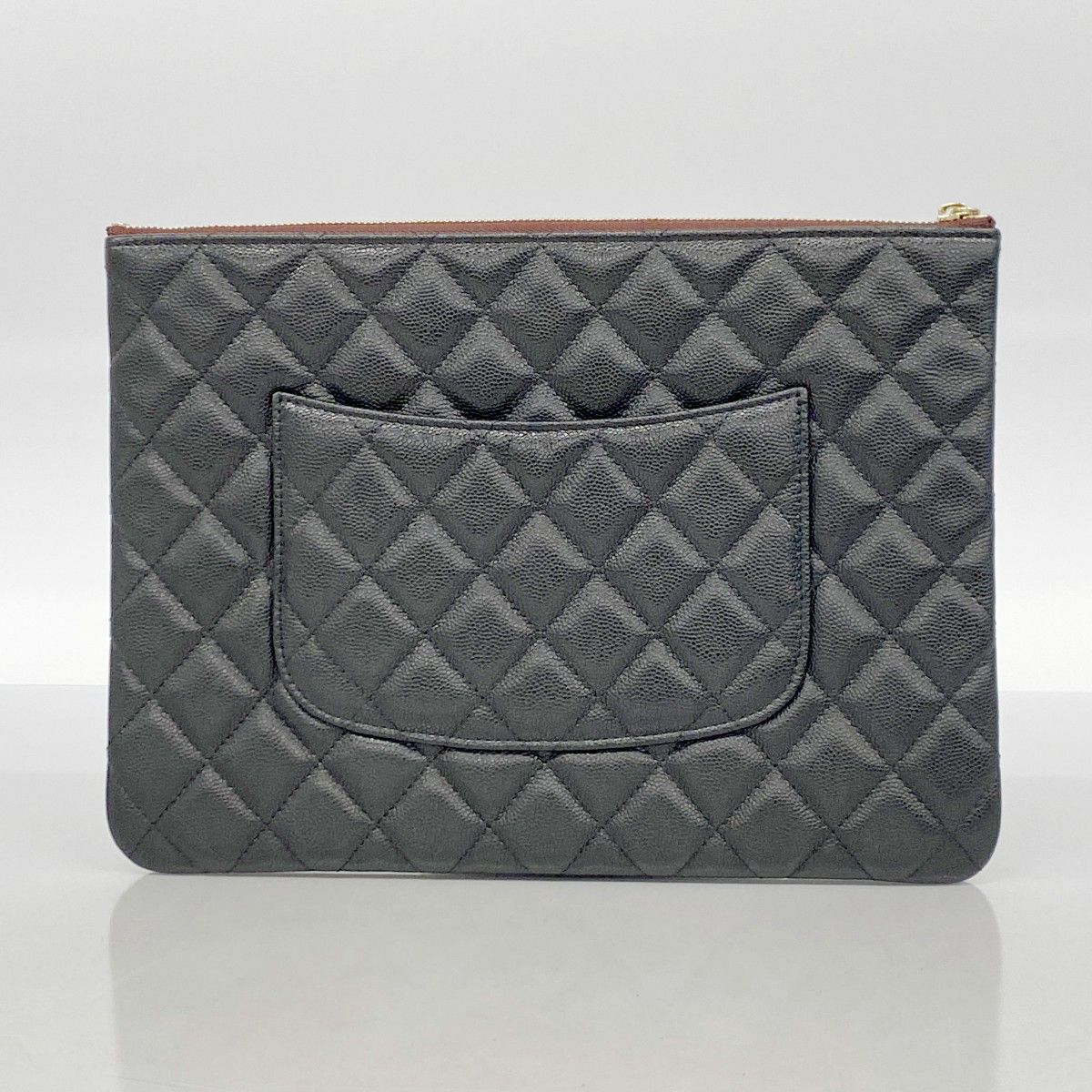 5ge6324-h】シャネル クラッチバッグ マトラッセ キャビアスキン  